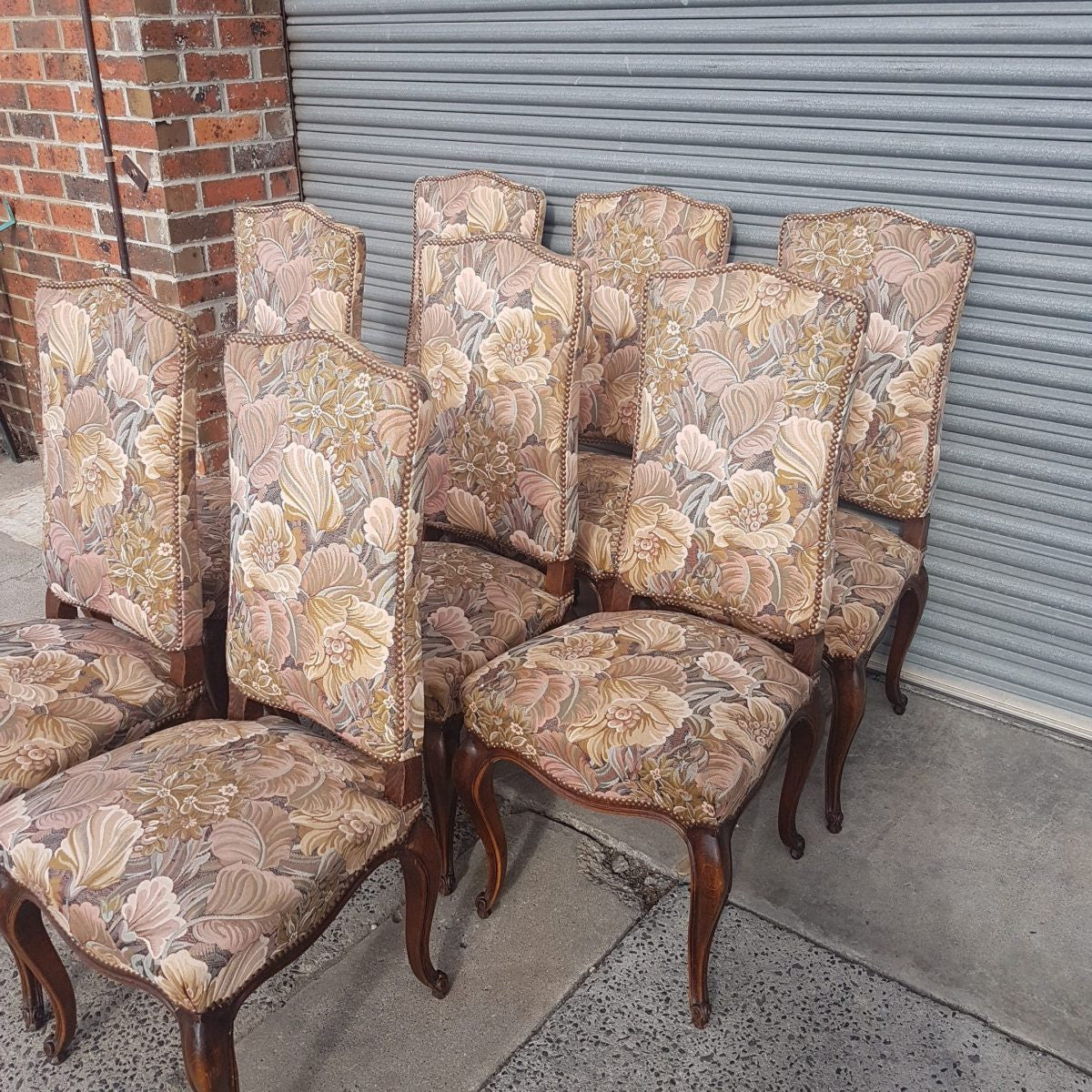 Set of Eight French Louis XV style Dining Chairs