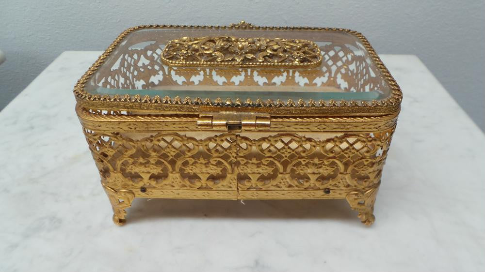 Gilt Filigree Jewellery Box