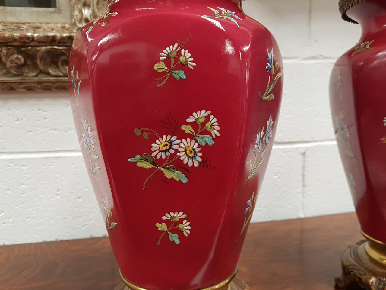 Pair Of 19th Century French Floral Brass & Bronze Mounted Cassolettes