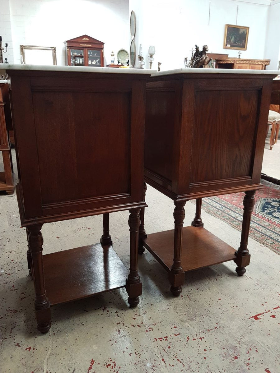 French Oak Bedside Cabinets-1