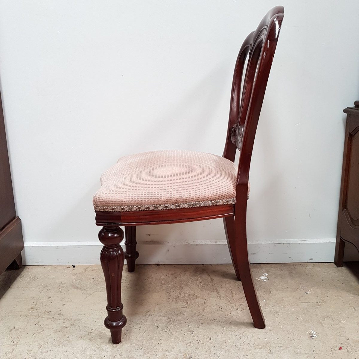 Eight Mahogany Reproduction Balloon Back Chairs