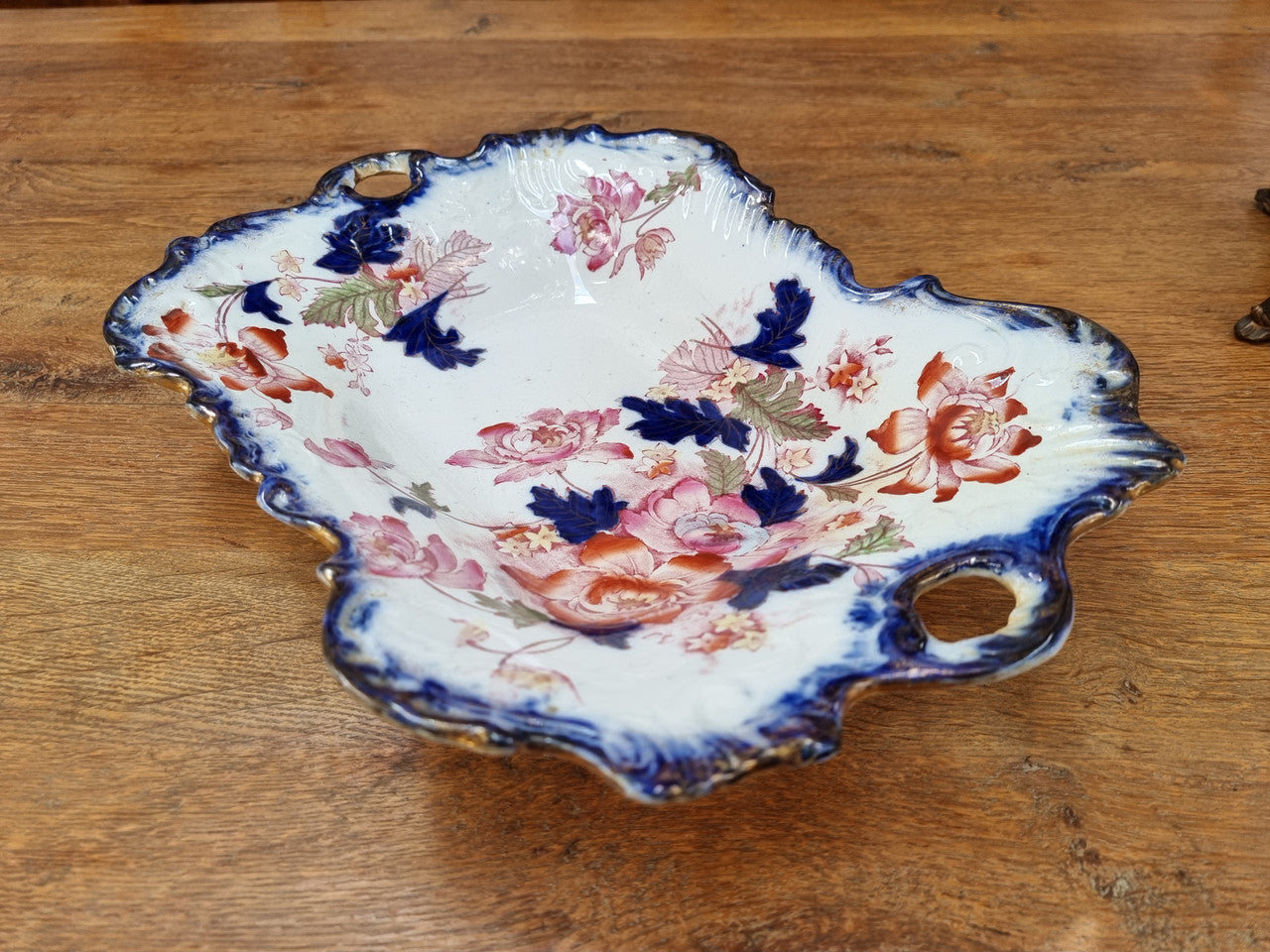 Large Victorian English china bowl beautifully hand-painted. In good original condition please view photos as they help form part of the description.