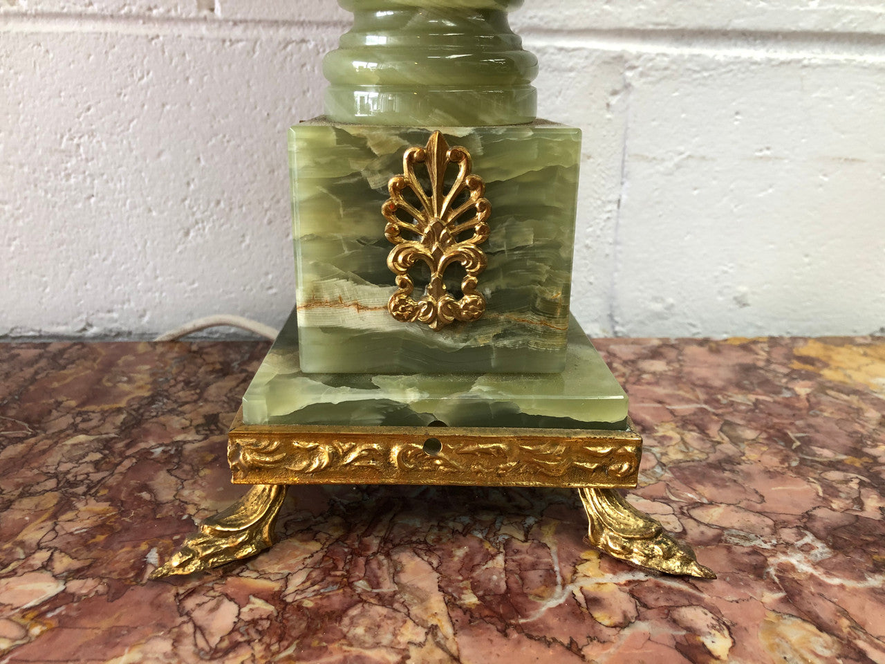 Pair Of French Onyx Lamps With Shades