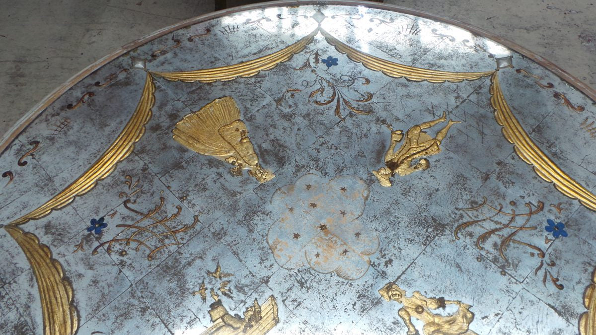 Unique and Exquisite French Hand painted Coffee Table