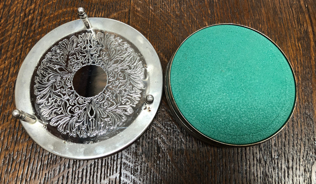 Set Of 6 Silver Coasters In Original Holder