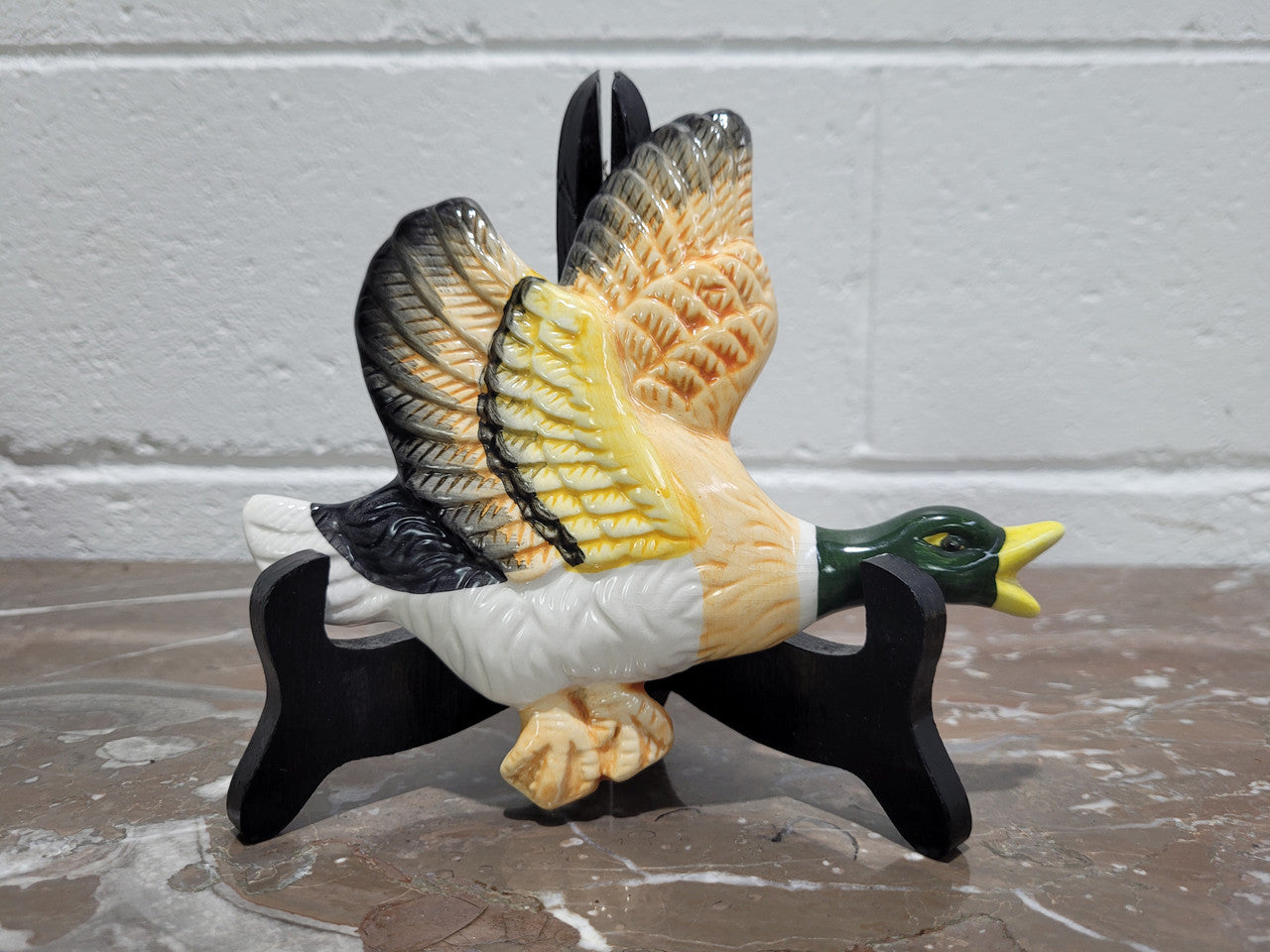 Set of three Vintage wall hanging flying ducks. In good original condition with crazing but no cracks or chips. Please view photos as they help form part of the description.