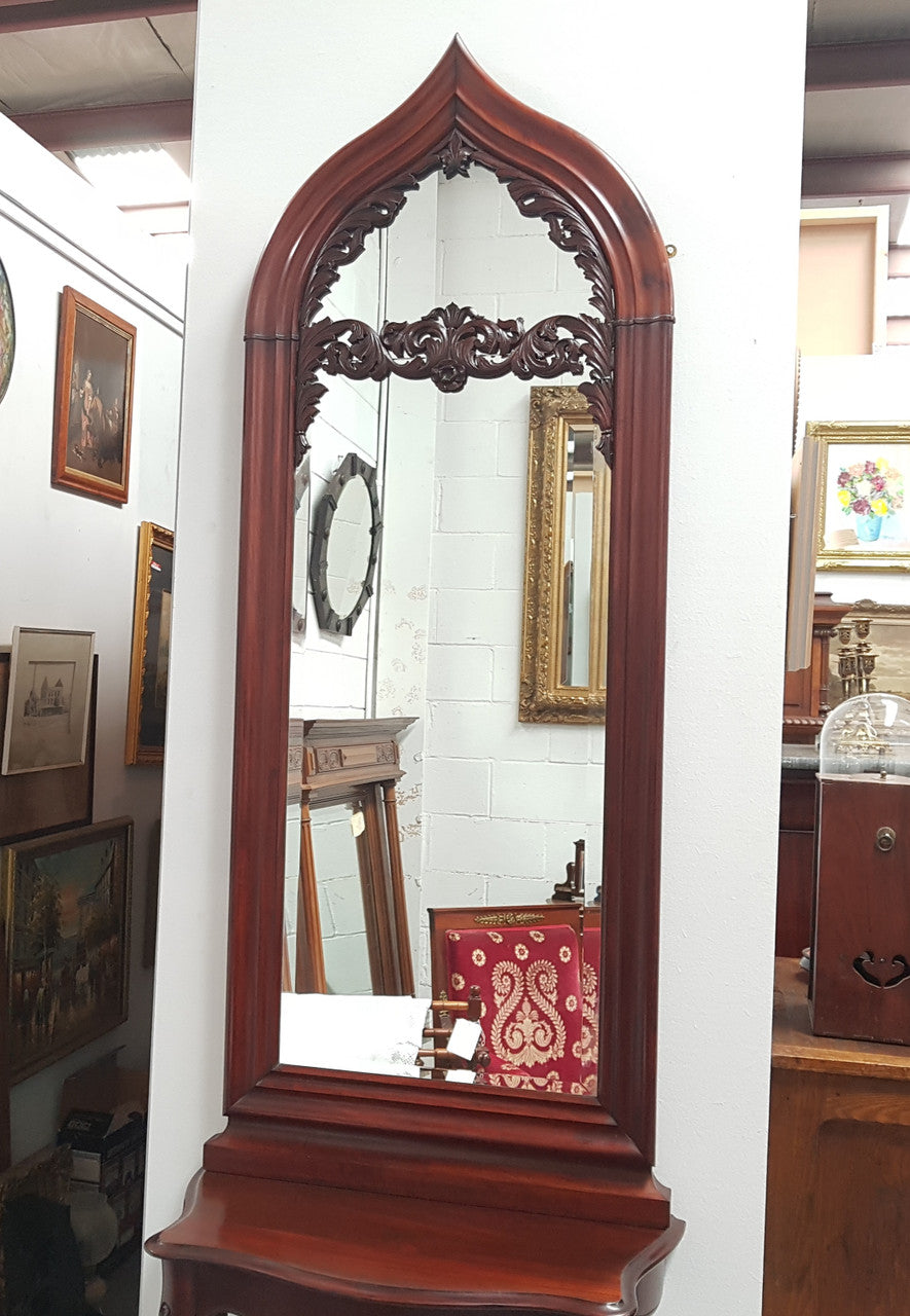 Antique Victorian Matching Console Table and Mirror