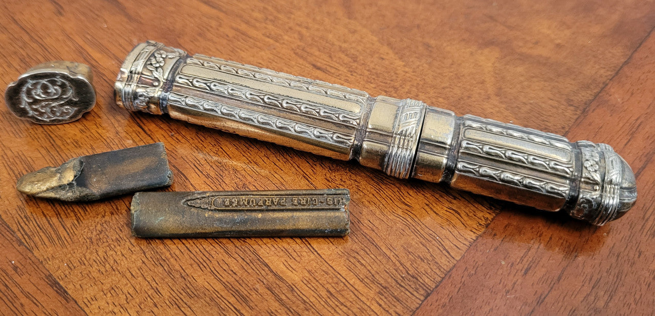 Antique “Risler & Carre Paris” Silver Wax Seal & Holder. Superb Workmanship. 75 grams.