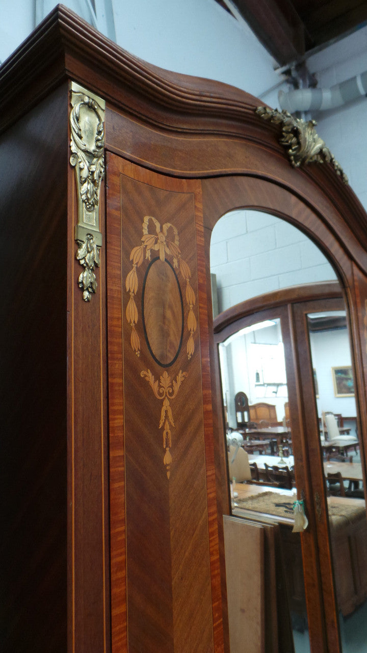 Rare Matching Pair Of French Inlaid Armoires