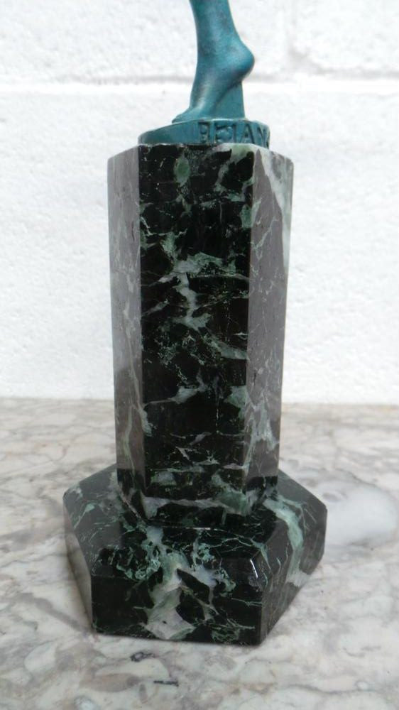 French Art Deco Hoop Lady Statue Signed By Danseuse Au Cerceau