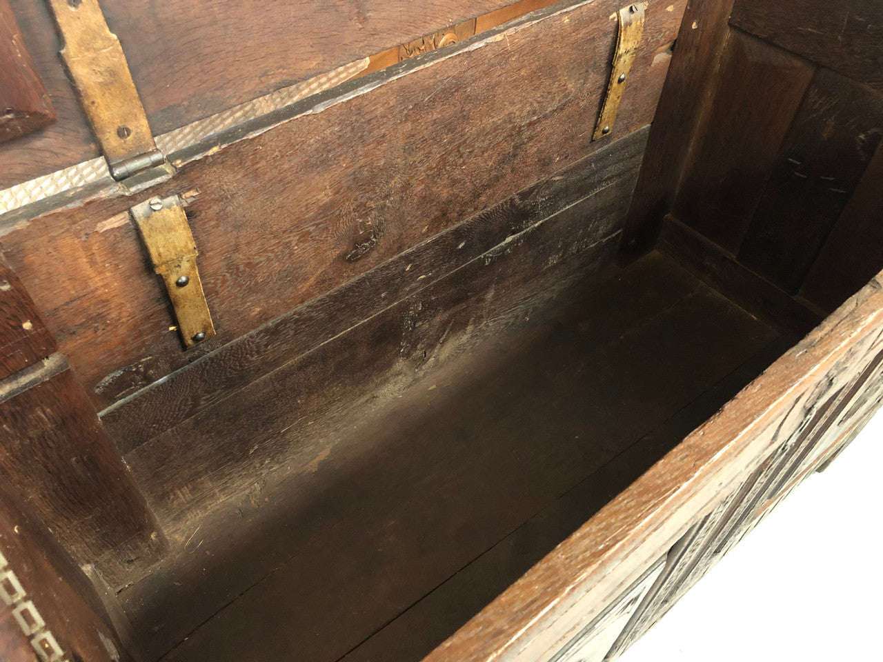 Early 18th century Antique French Oak coffee with beautiful original patina. In good original detailed condition.