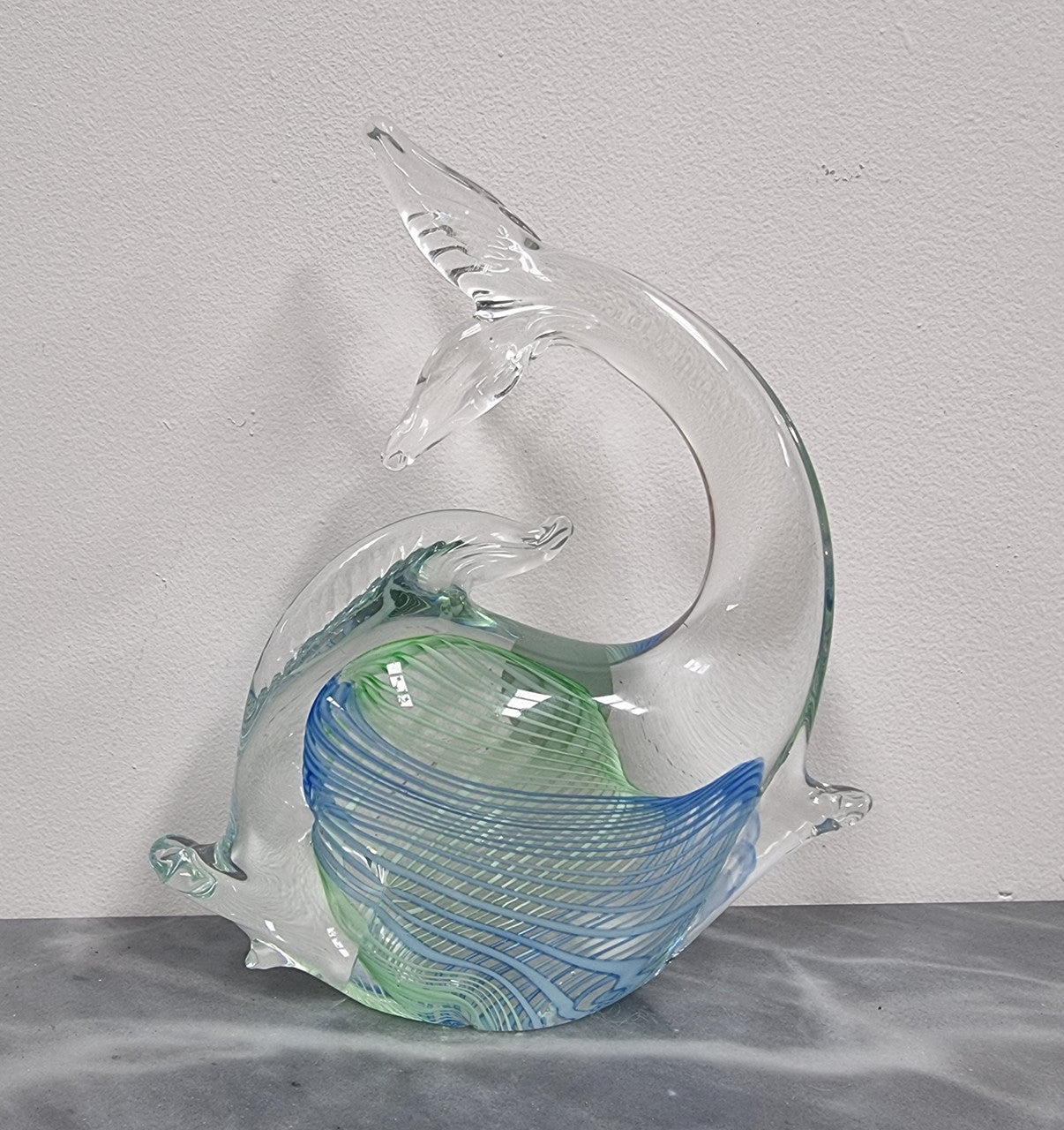 Murano Glass Latticino Swirl Fish