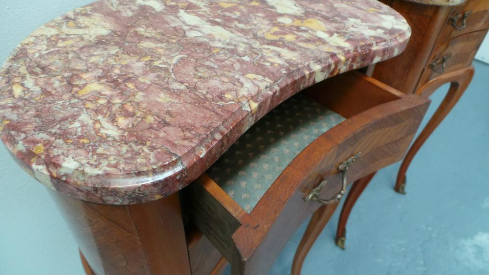Rare Pair Of Inlaid Bedside Cabinets