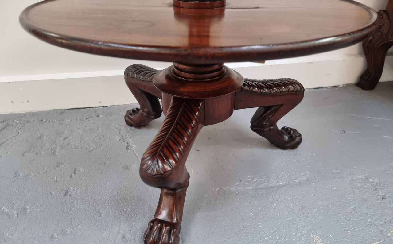 Rare Mahogany Georgian three tier round dumbwaiter. It is in good original condition.