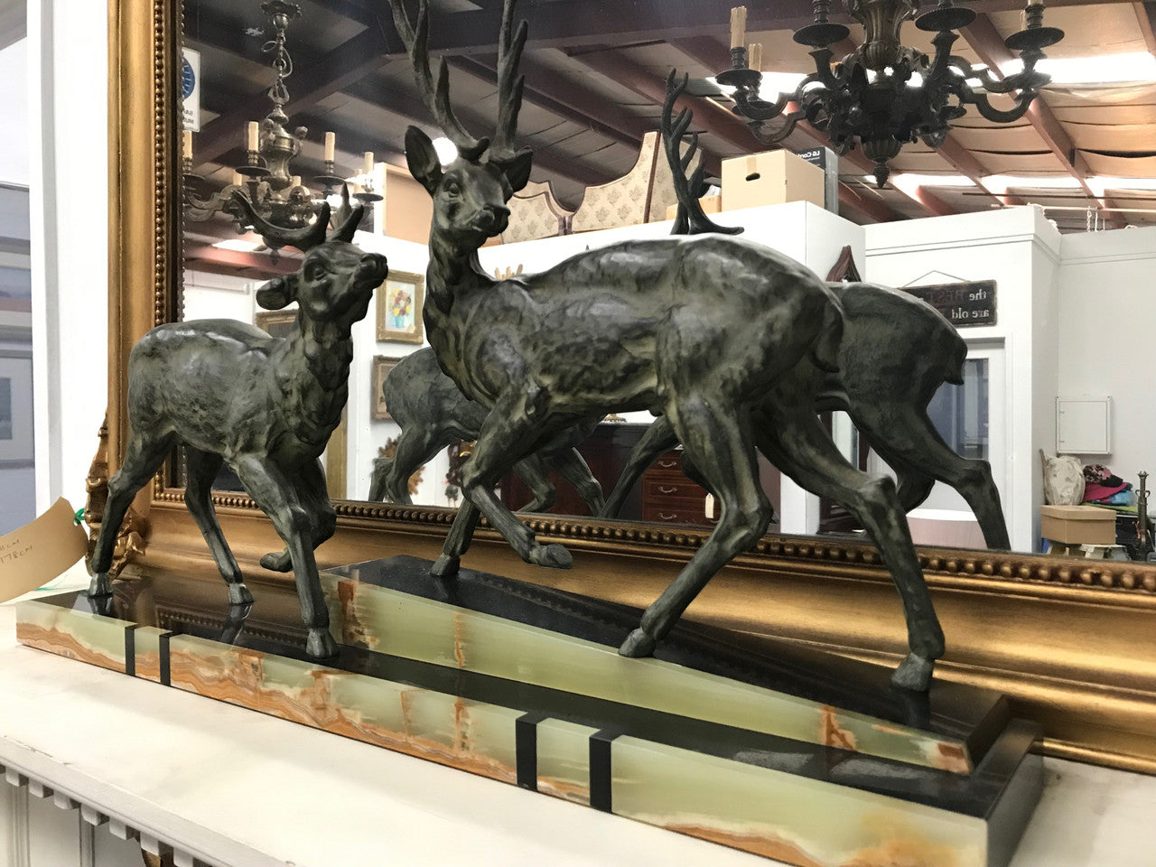 French Art Deco Deer Sculpture-1