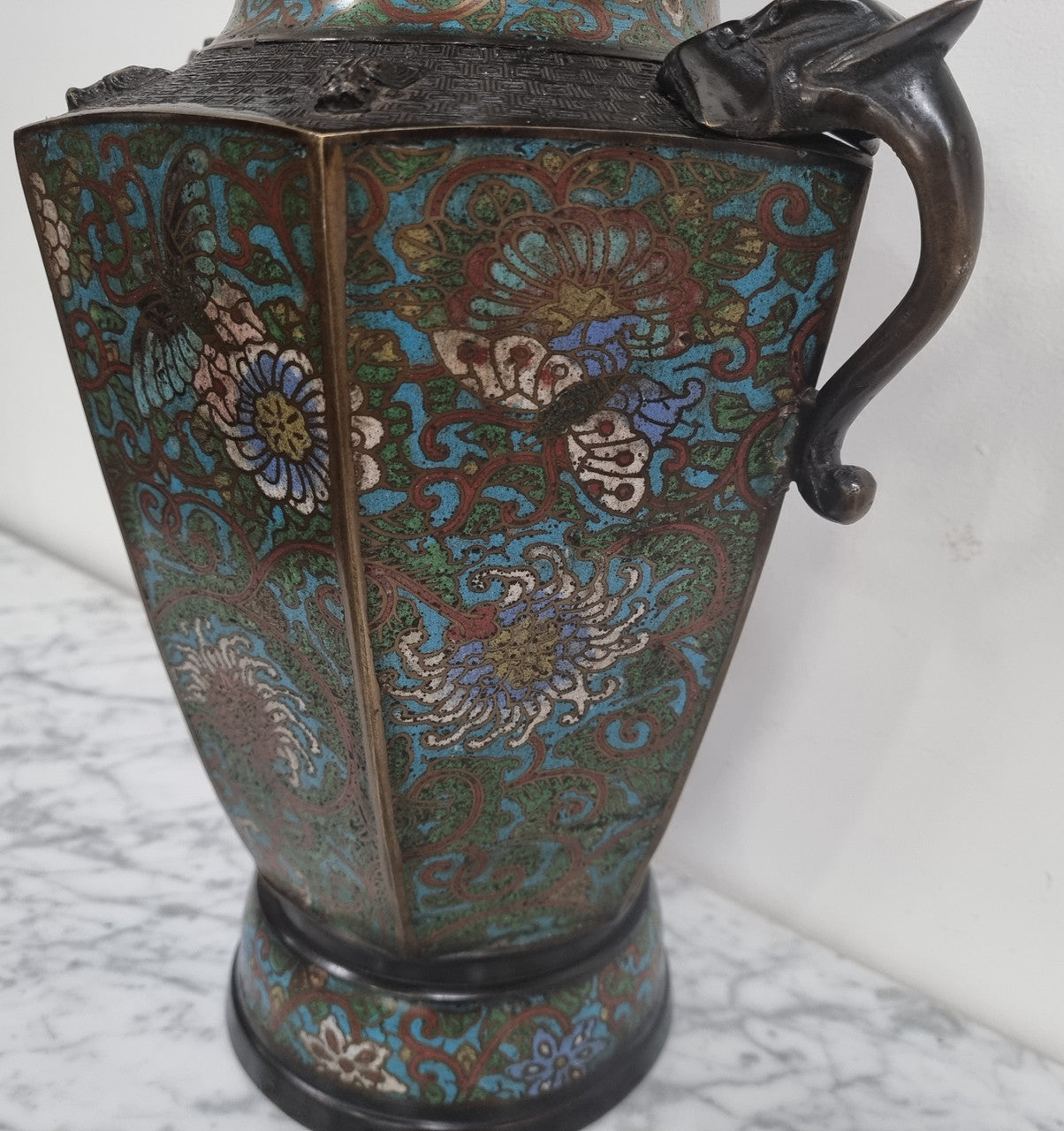Superb Quality Japanese bronze and cloisonné vase in good original condition.