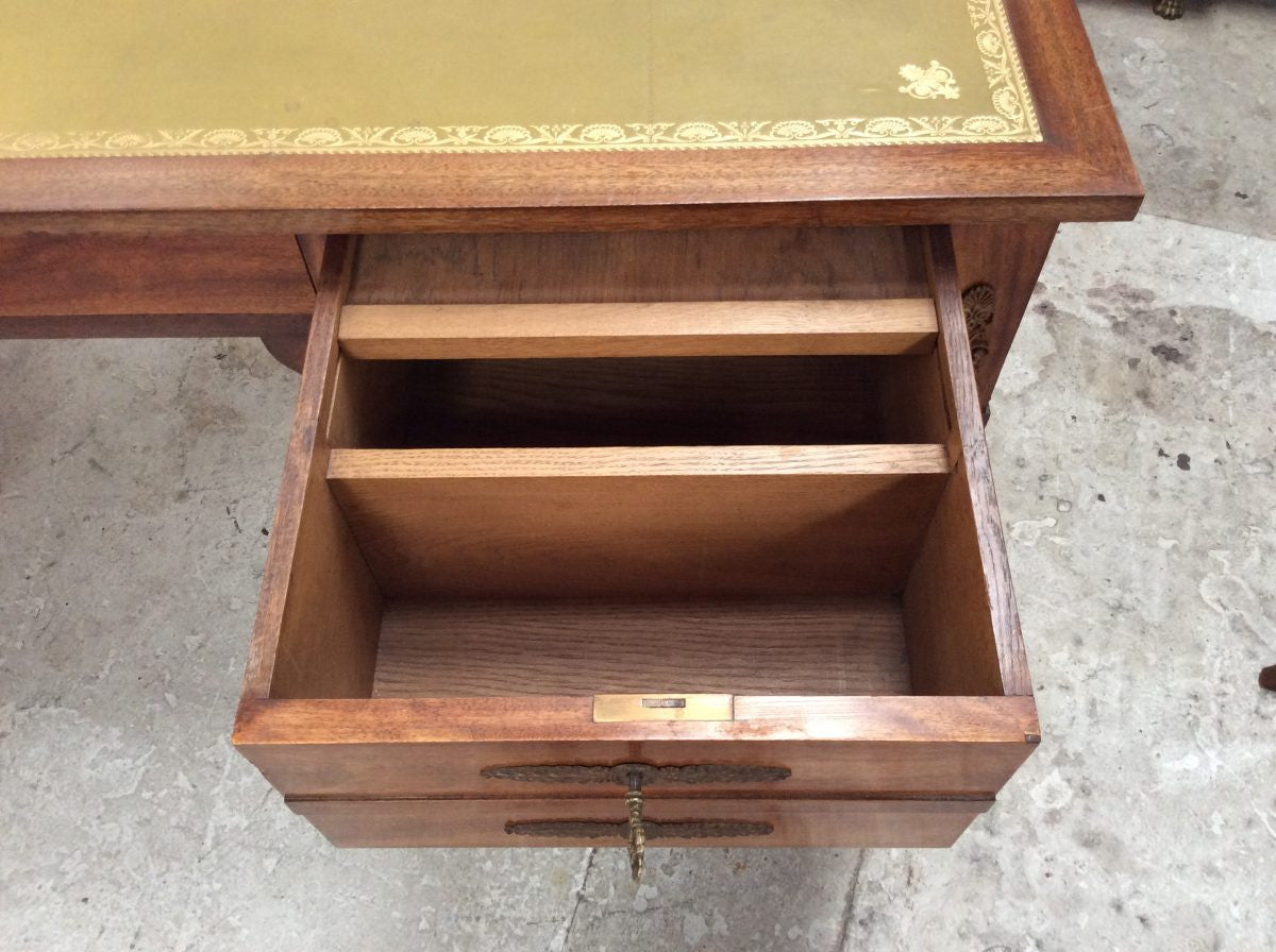 Antique French Empire Style Tooled Leather Top Desk