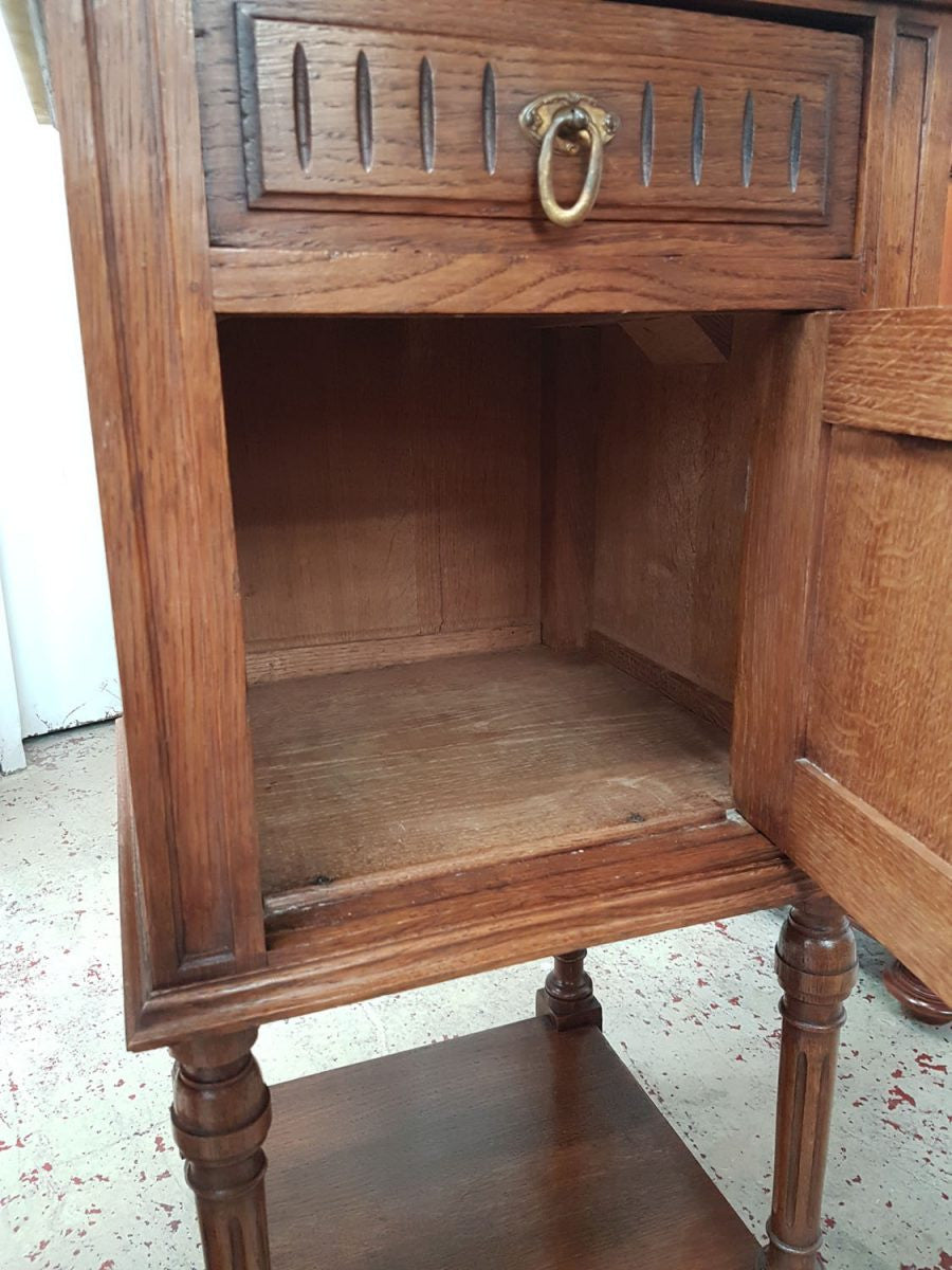 French Oak Bedside Cabinets-1
