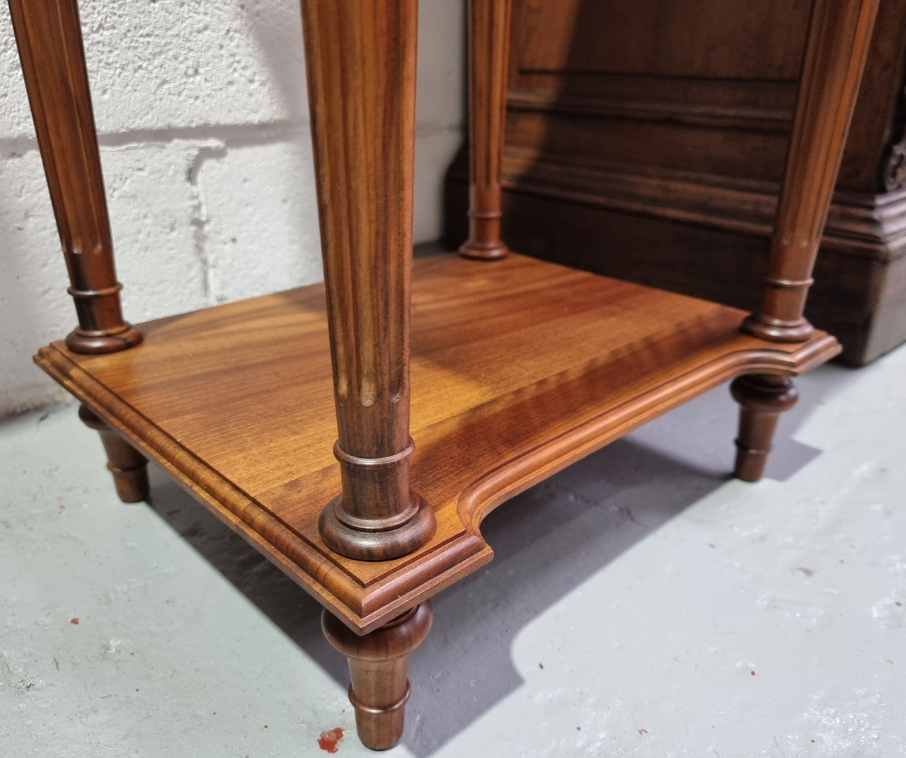 French Walnut Louis XVI Style Single Bedside Cabinet Rouge Marble Top