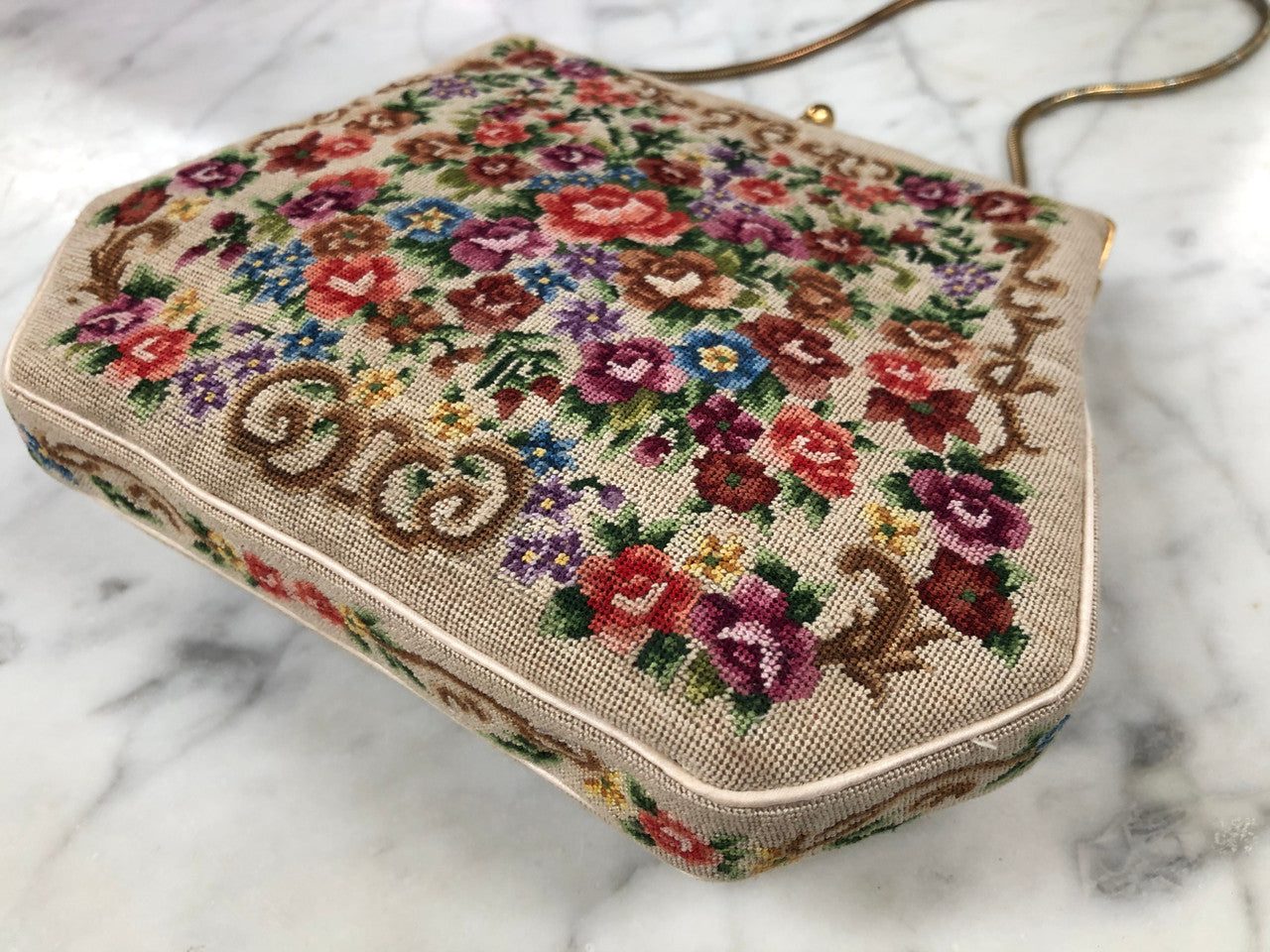 Very Fine Petit Point Small Handbag