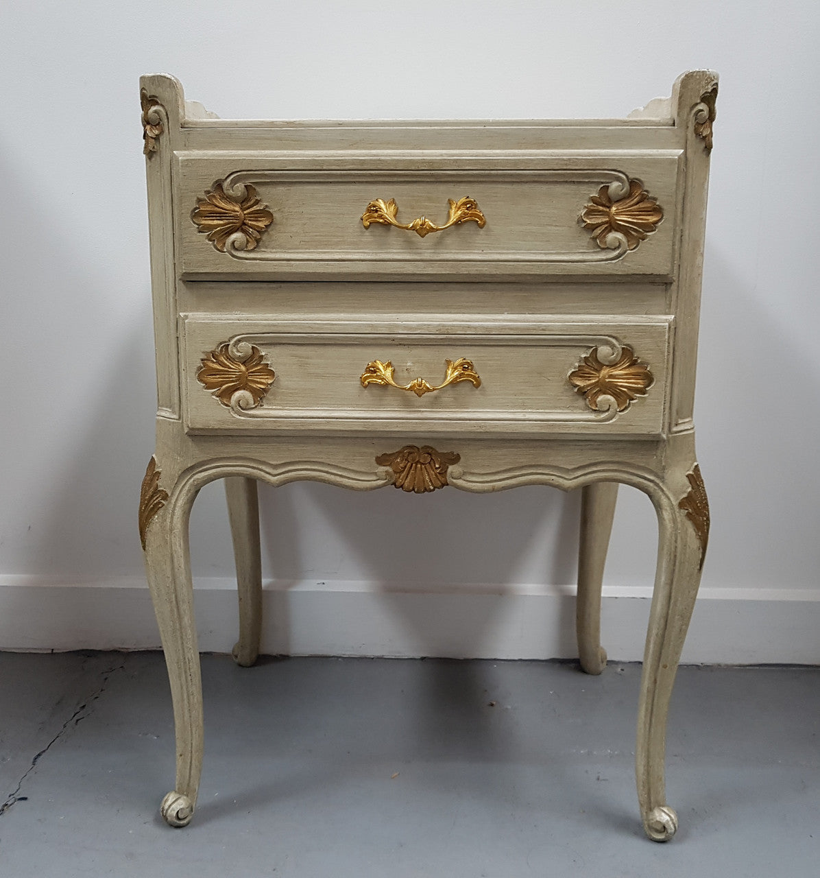 Vintage Paint Louis XV Style Bedside Cupboard