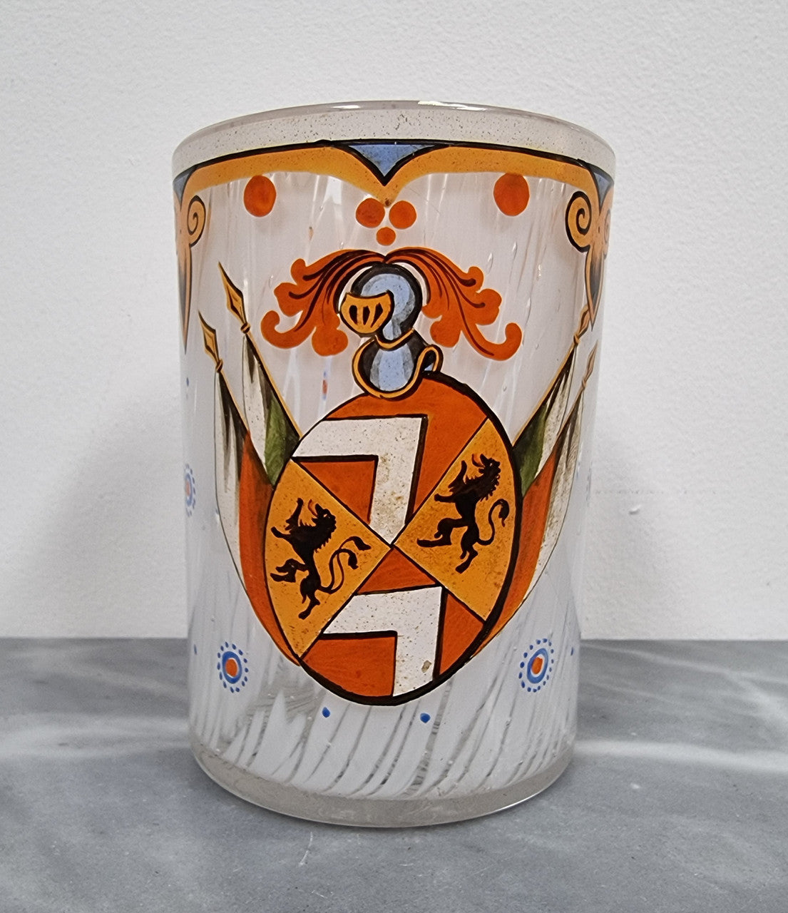 Rare 19th Century French Opaline Coat of Arms Cup-Vase