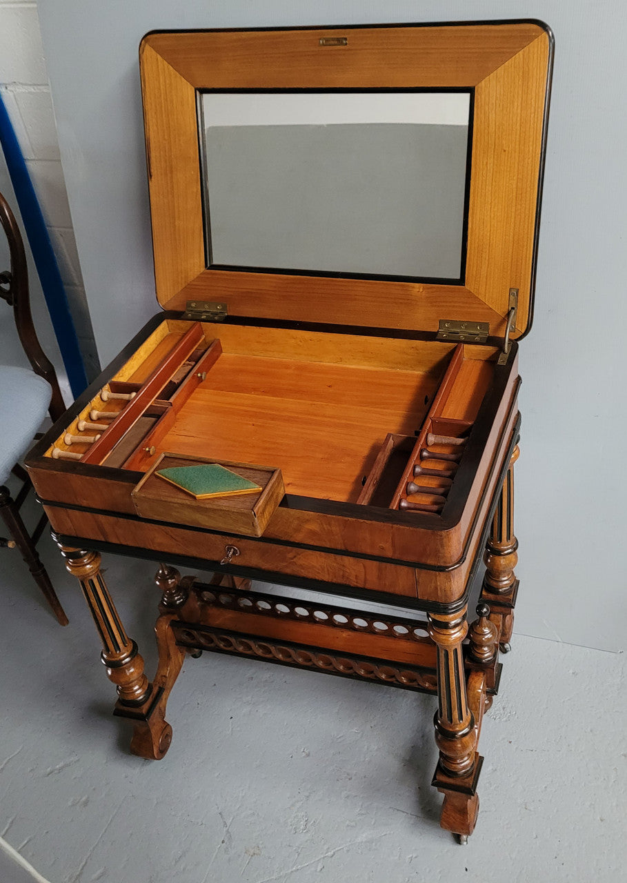 French 19th Century Mahogany & Ebonised Sewing/Work Table