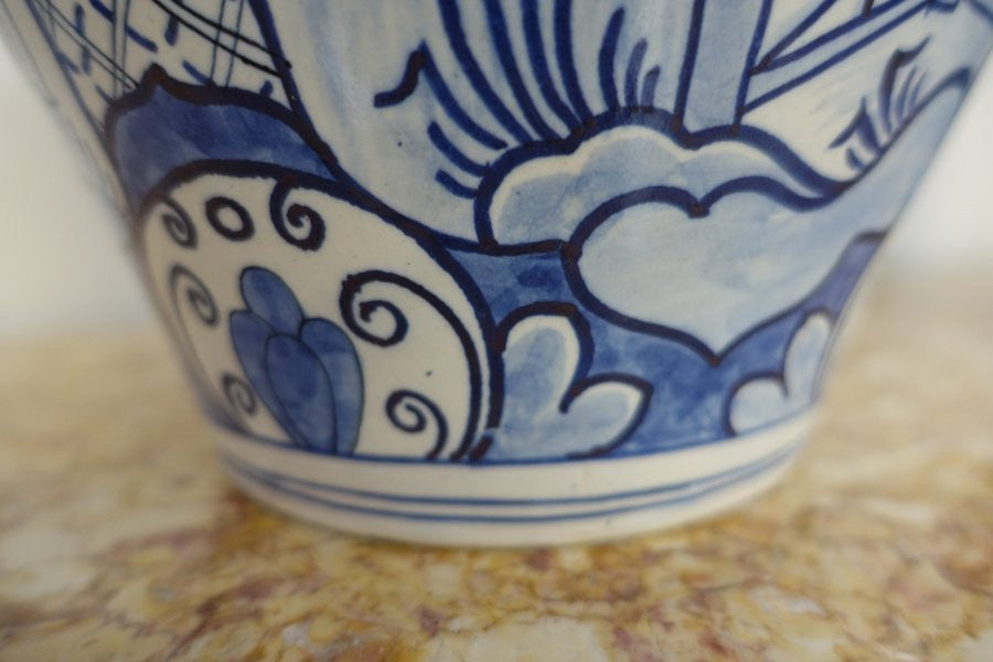 Pair of Victorian Delftware Vases