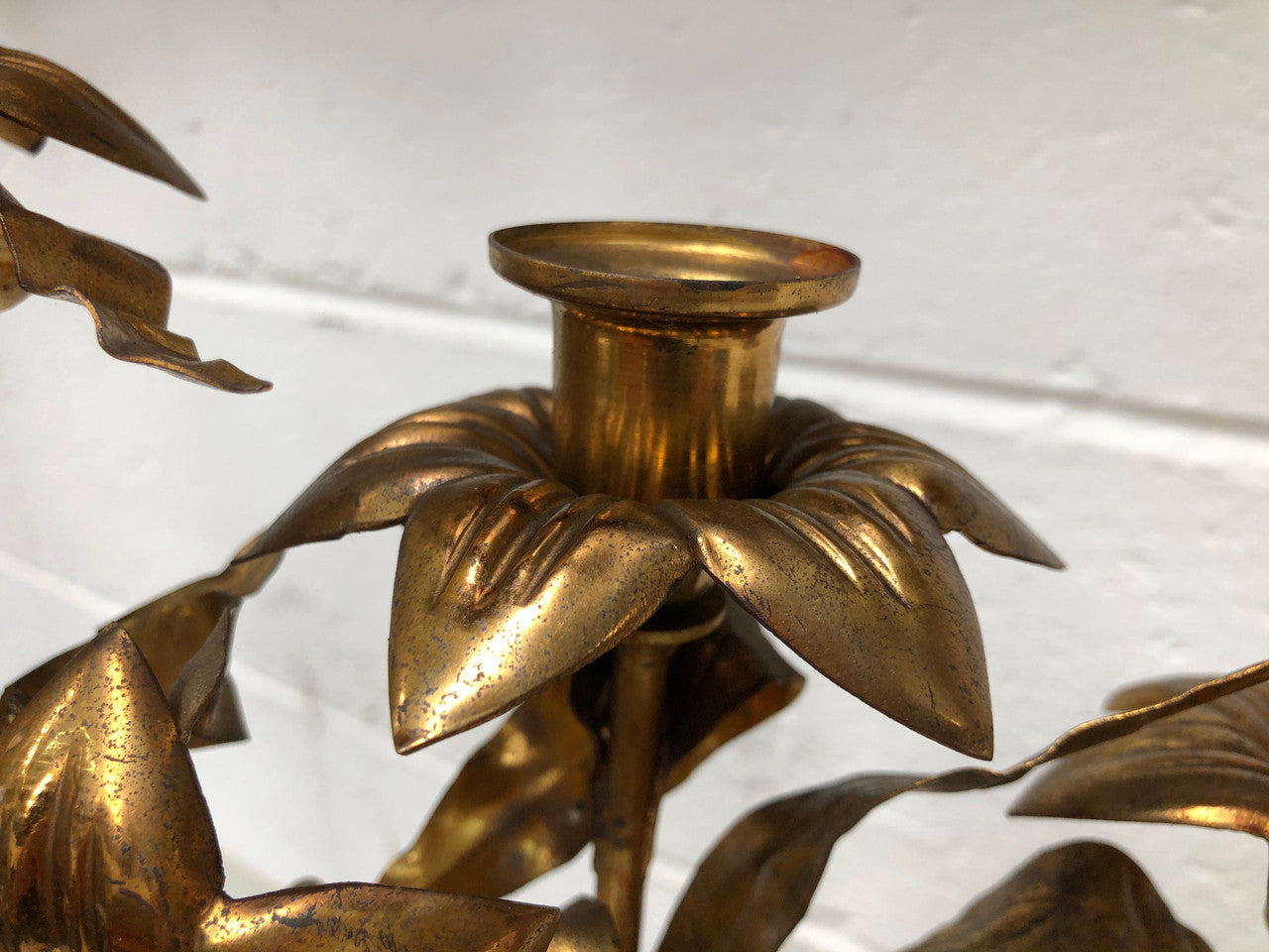 Fabulous & Highly Decorative Set Of Three French Brass Candelabras