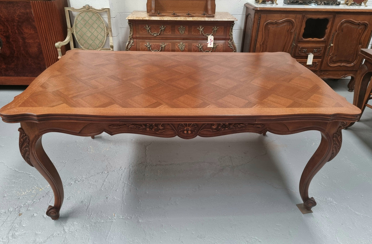 Louis XV Style Parquetry Top Extension Table