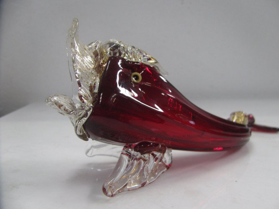 Venetian Ruby Glass Fish