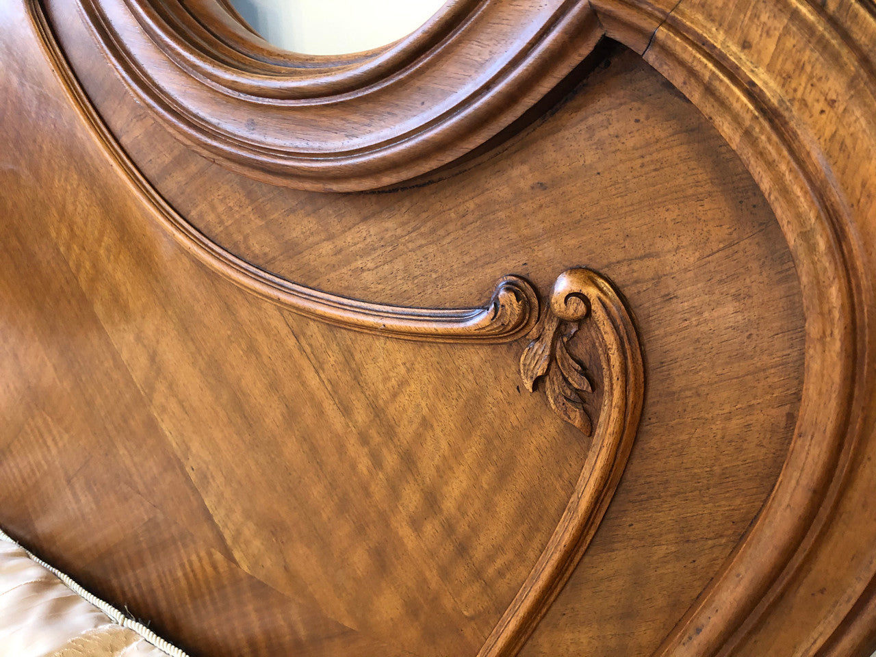 Antique French Walnut Louis XV Style Queen Size Bed