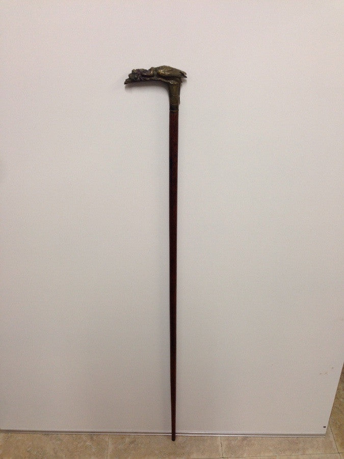 Bronze Leda And Swan Walking Stick