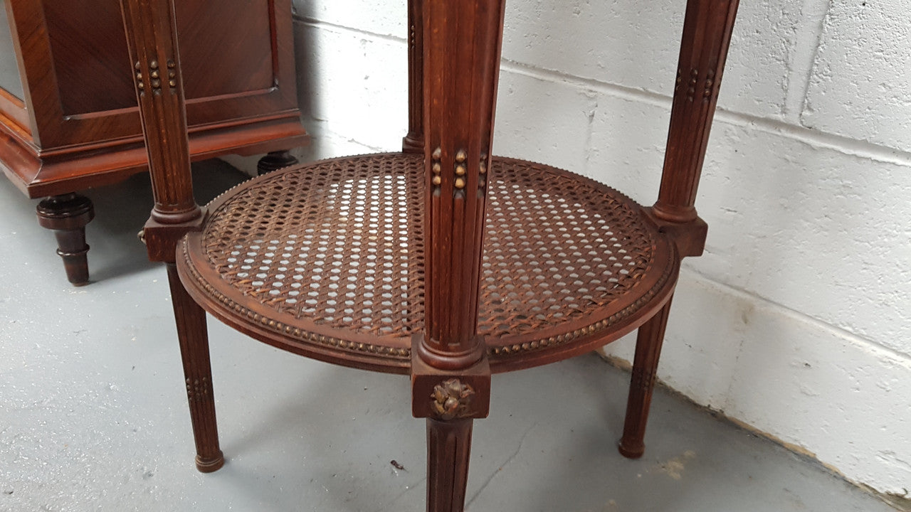 French Louis XVI Style Carved Two Tier Table