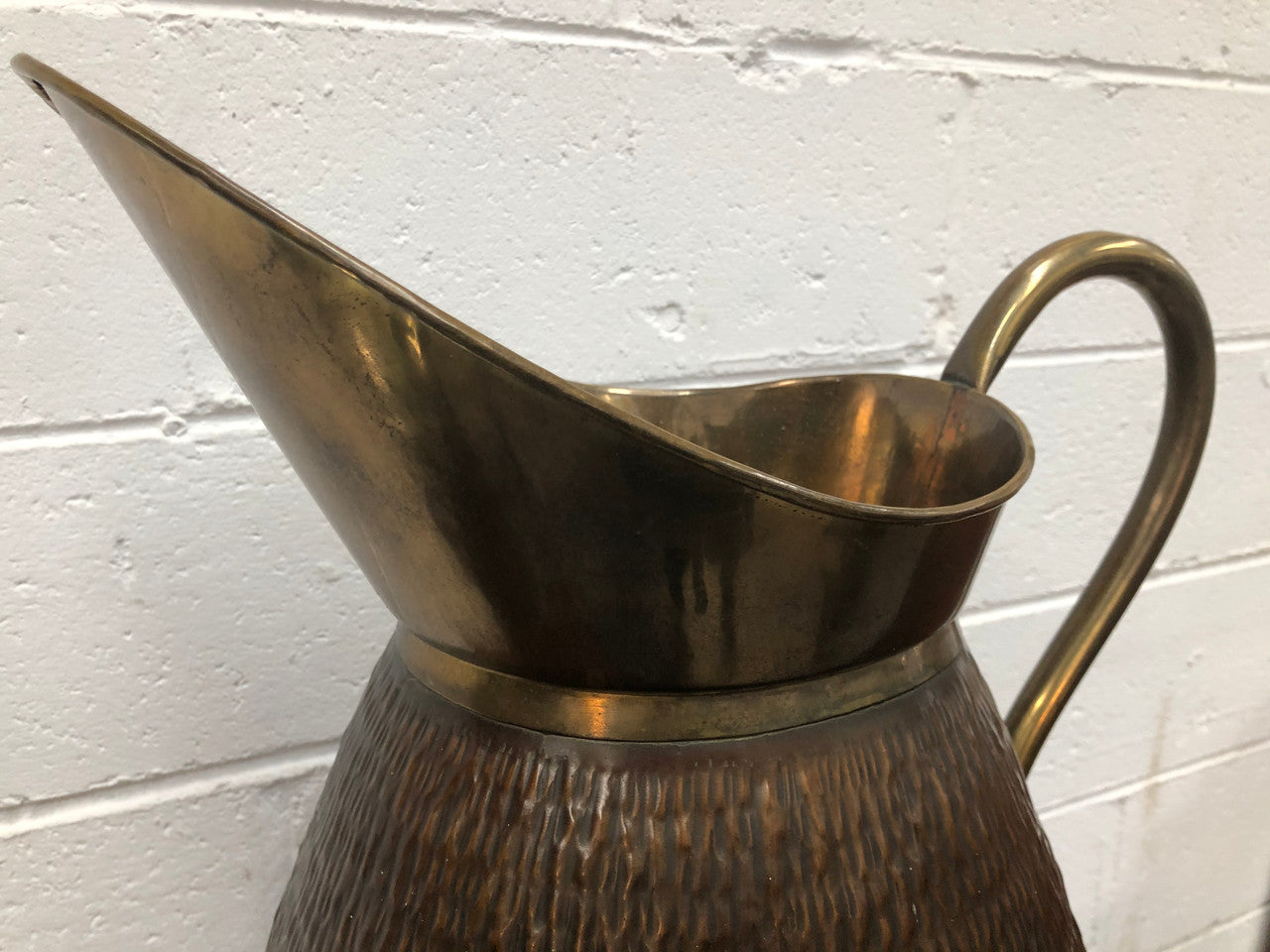 French Arts & Crafts Style Brass & Copper Jug