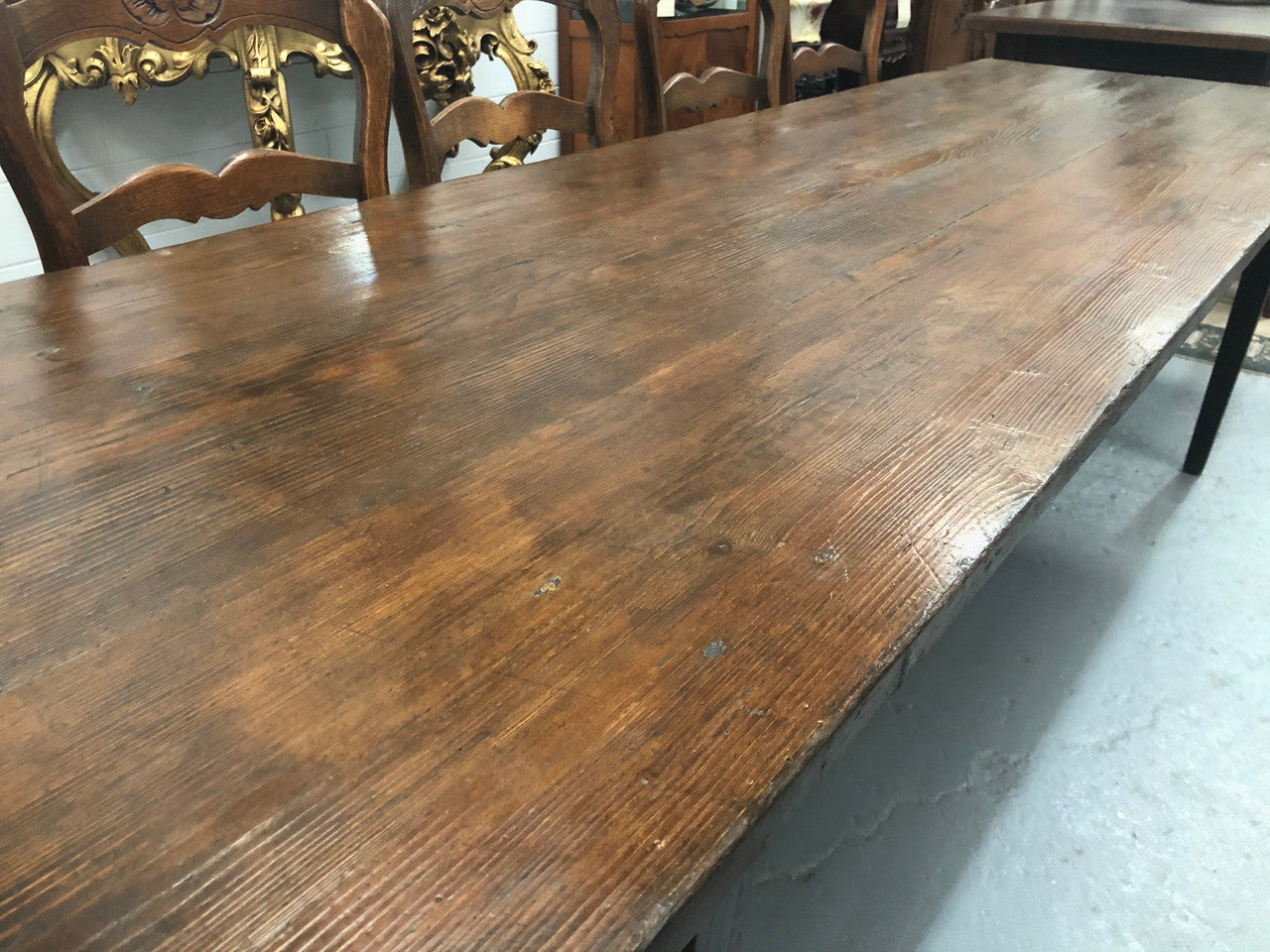 Early 19th Century French Farmhouse table. In detailed original condition.