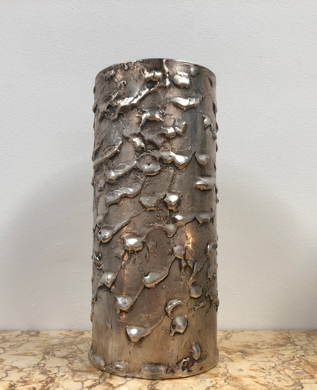 Signed Ernst Fries Textured Australian Handcrafted Metal Vase