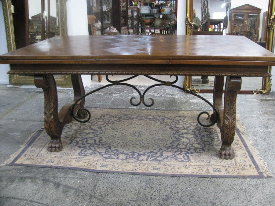 French Oak Spanish Style Dining Table