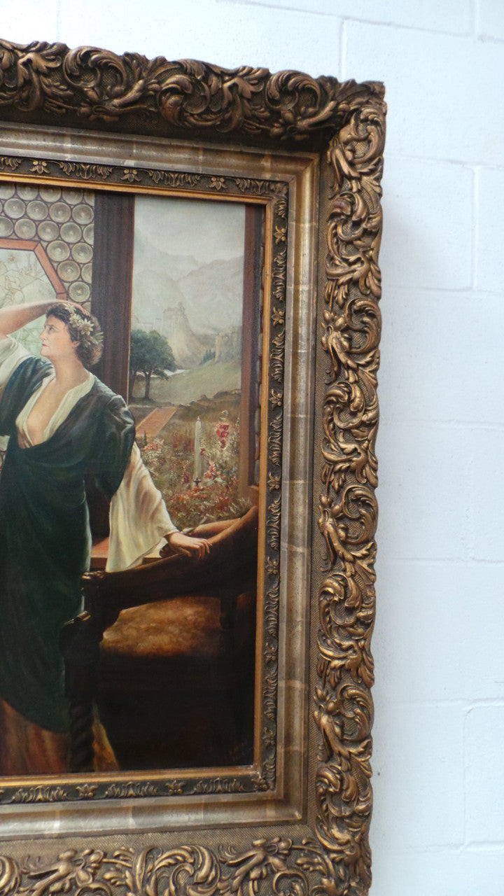 Sensational Antique Oil Painting On Canvas