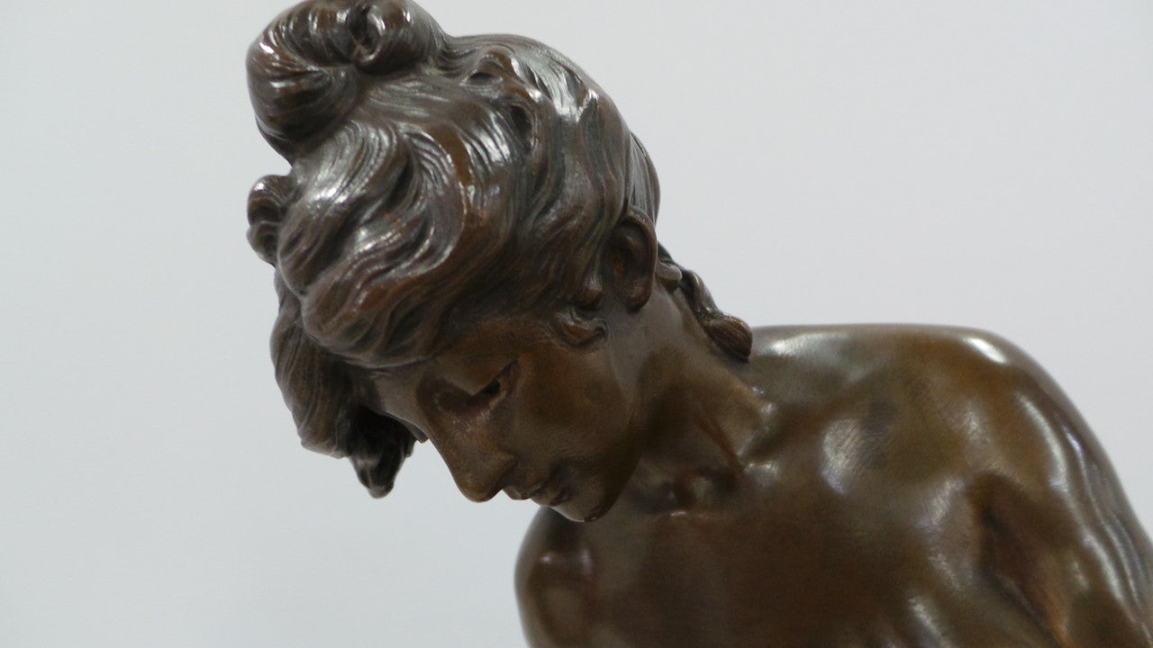 Rare French Bronze Statue Lady Figurine