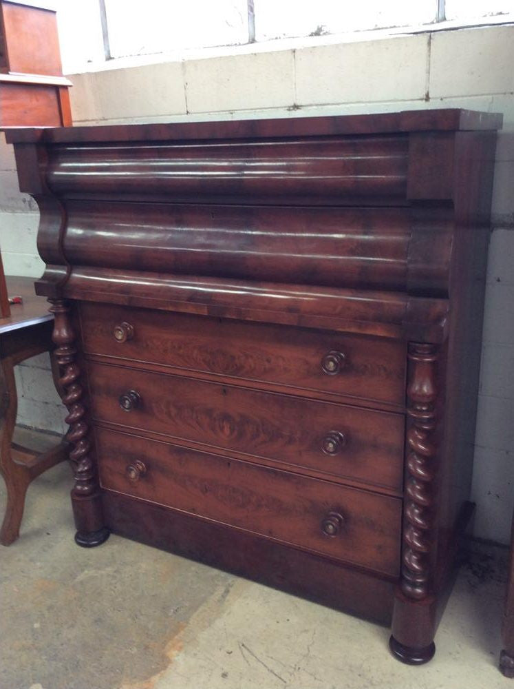 Victorian Flame Mahogany Chest Of Drawers-1