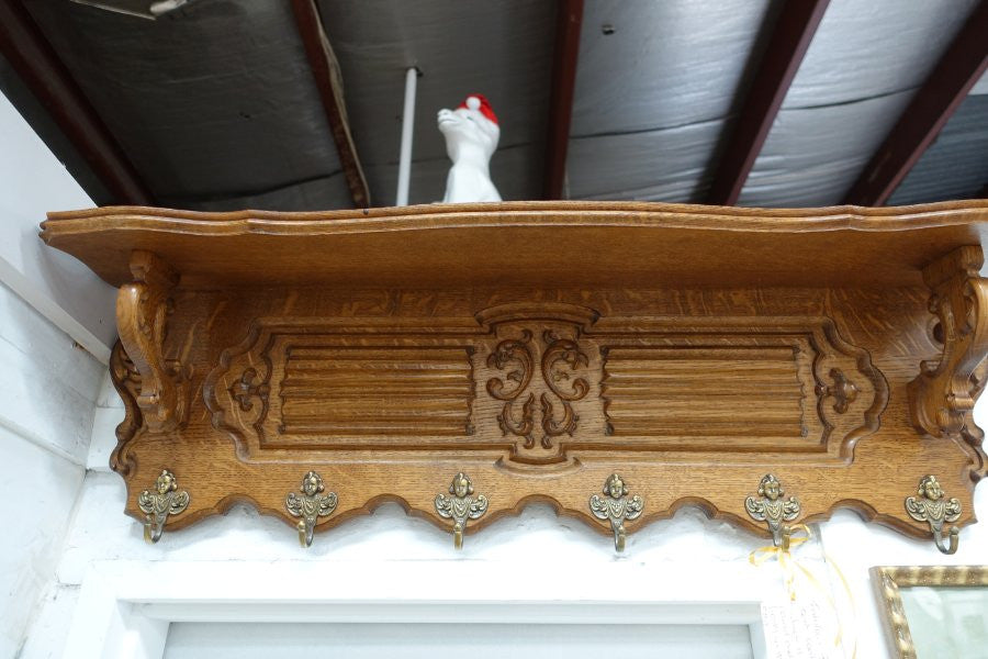Nicely Carved French Oak Coat Rack