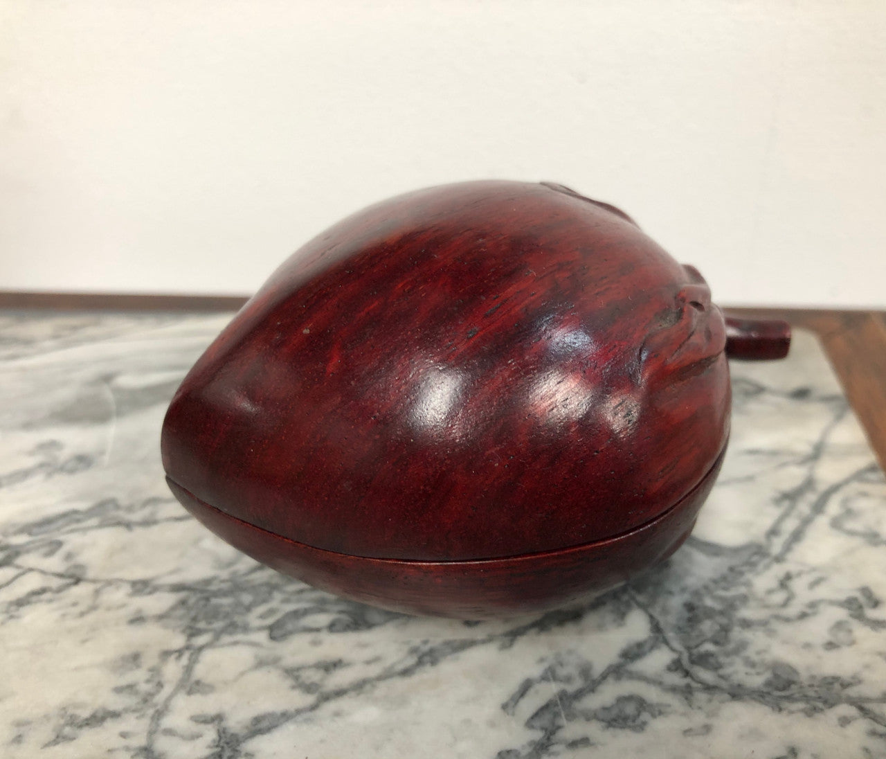 Charming Carved Chinese Rosewood Peach Trinket Box