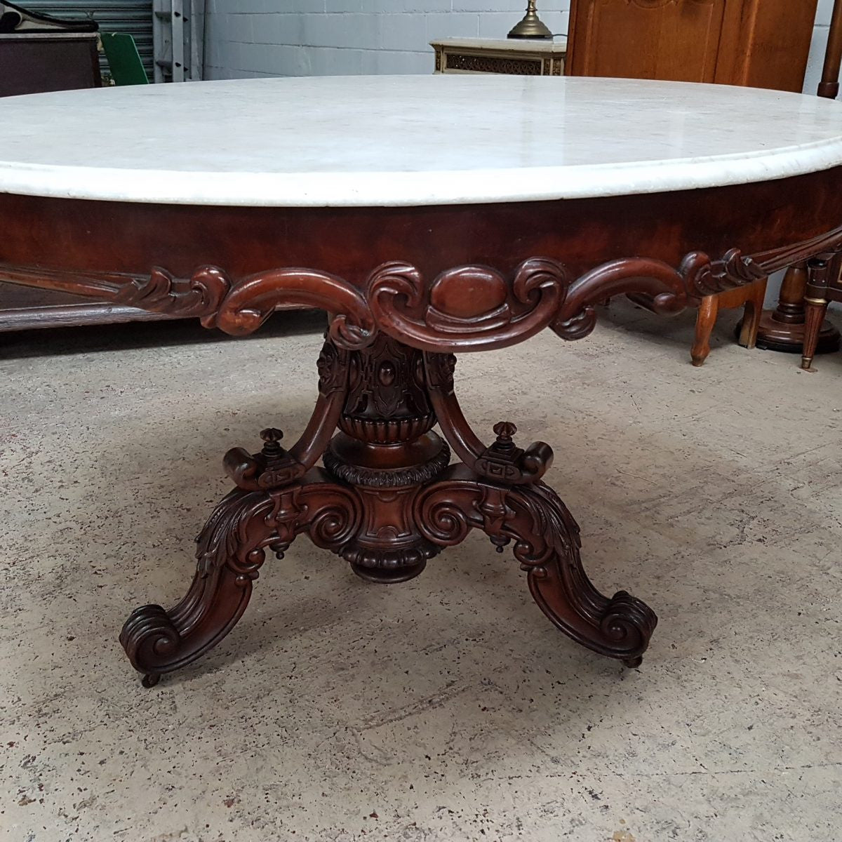 French Flame Mahogany Napoleon III Style Centre Table