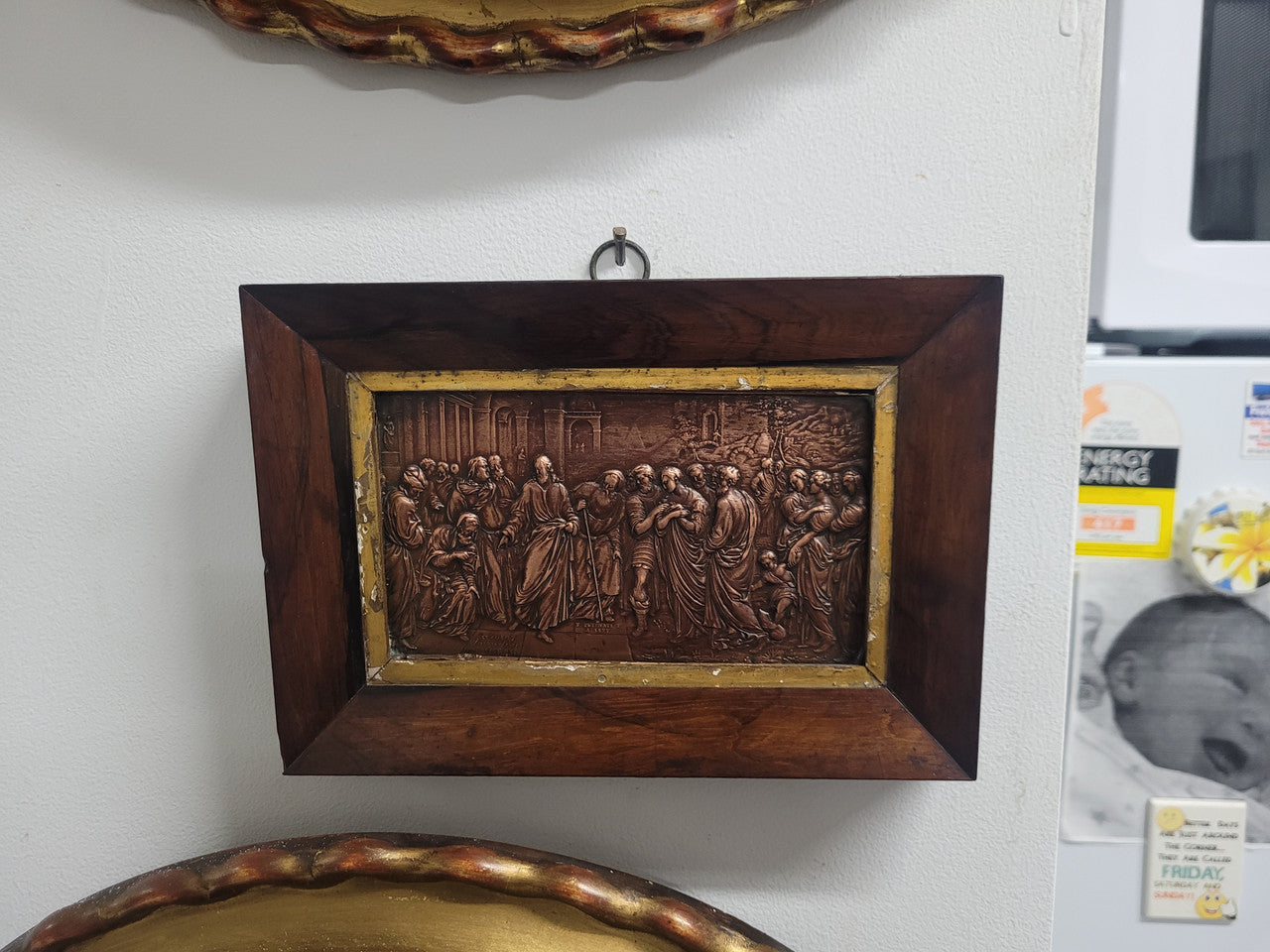 Signed Georgian copper panel plaque in its original frame circa 1827. It is in good original condition.