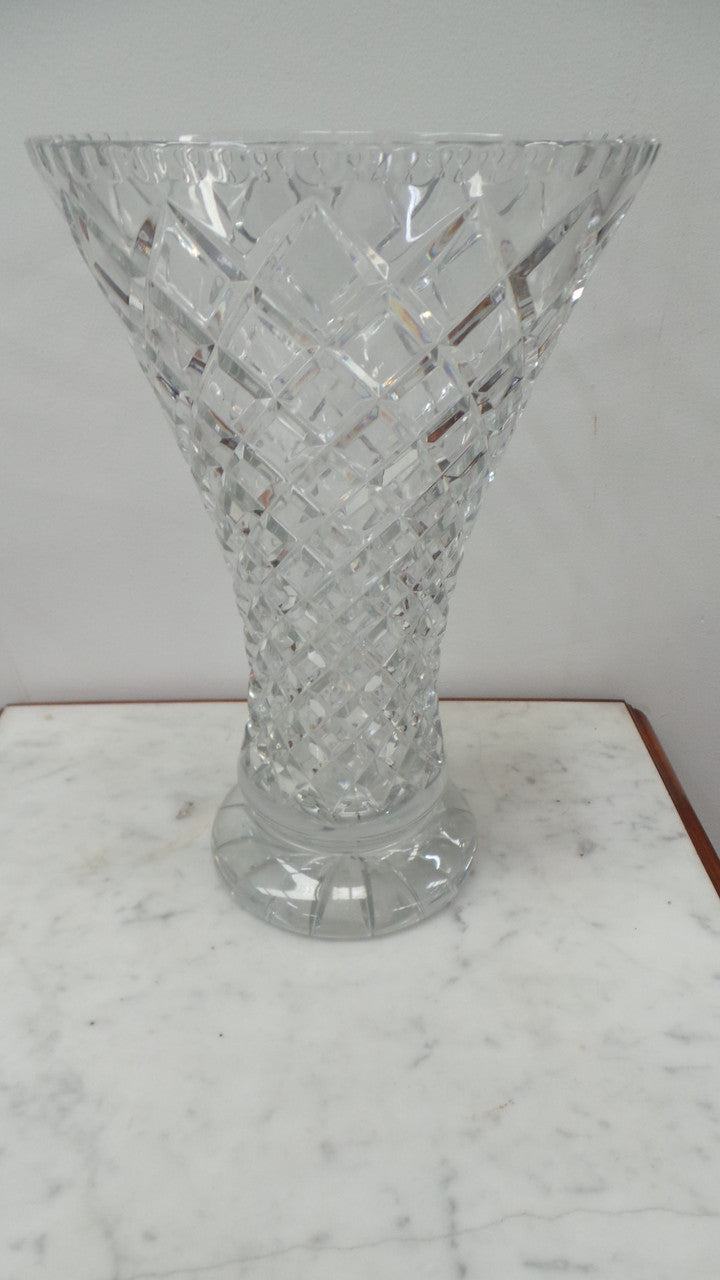A Large Heavy Vintage Crystal Vase