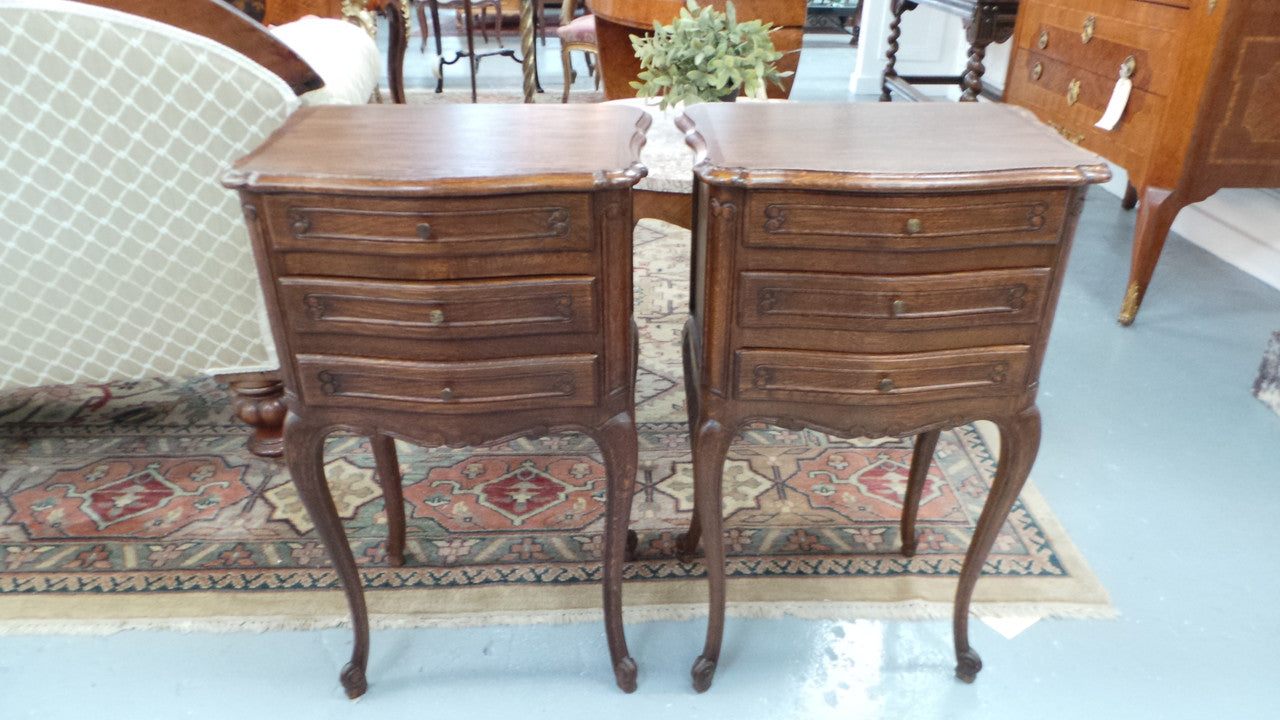 Petite Pair of French Bedside Cabinets