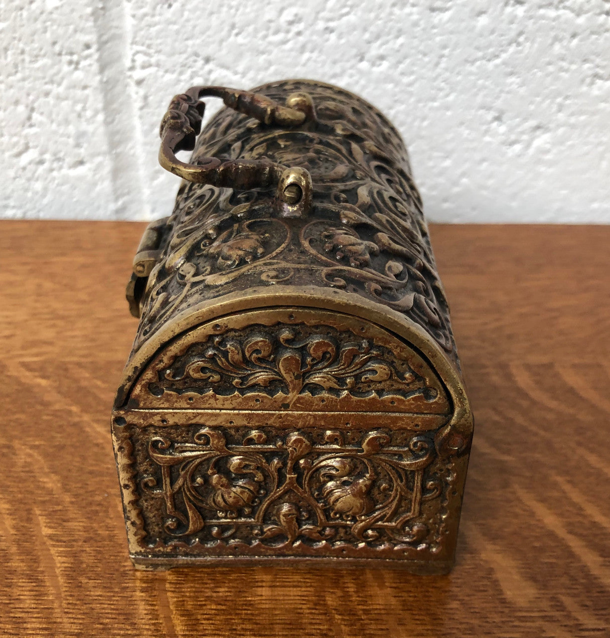 Late Victorian ormolu casket in original condition. Circa 1890.