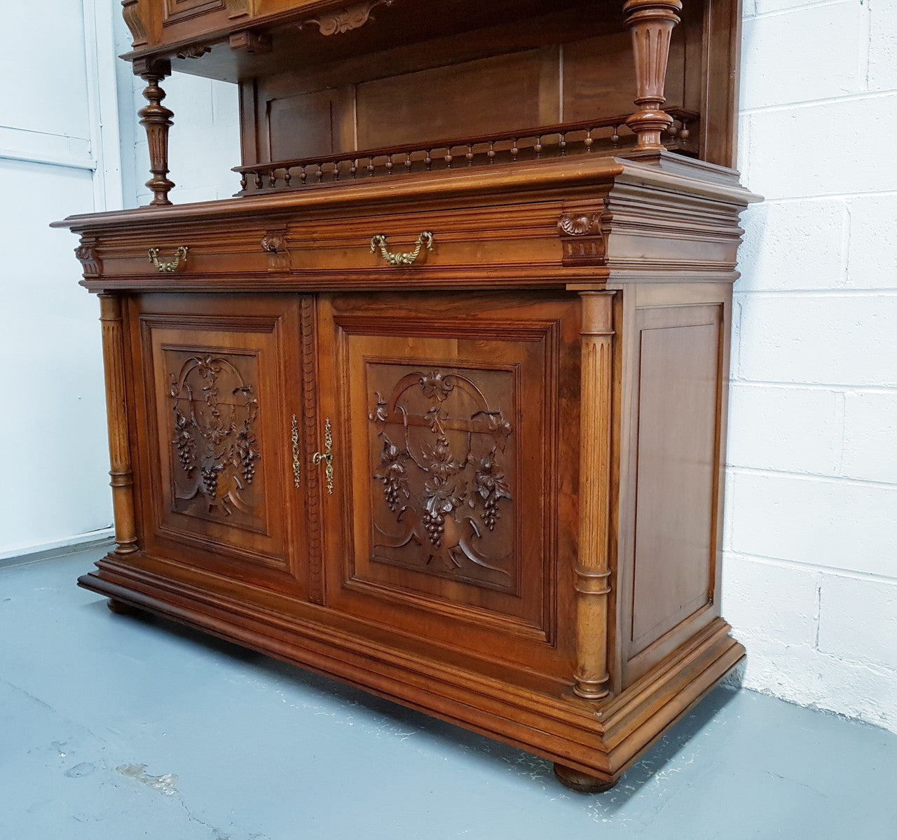 French Walnut Henry II Style Sideboard/Buffet With Superb Carving