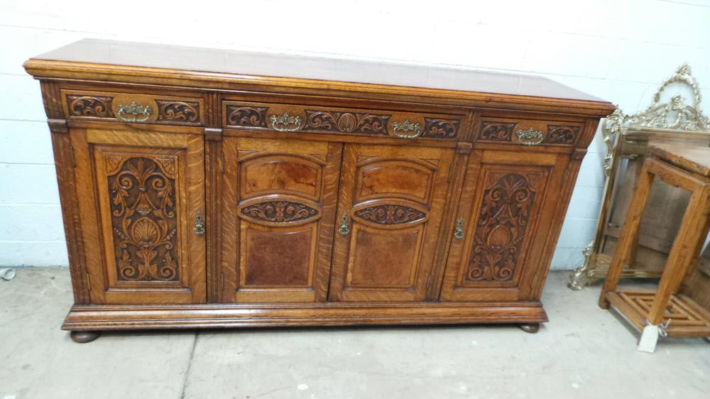 Edwardian Oak And Pollard Oak Sideboard